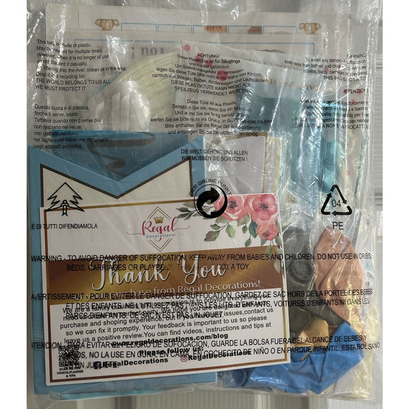 210 PC Teddy Bear Baby Shower Decorations supplies IT'S A BOY blue brown - Picture 6 of 9